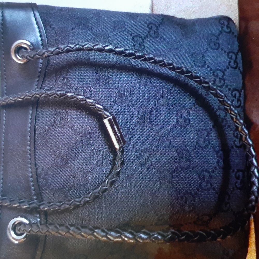 GUCCI TOTE SHOPPER BAG PURSE BLACK AUTHENTIC - Picture 3 of 15